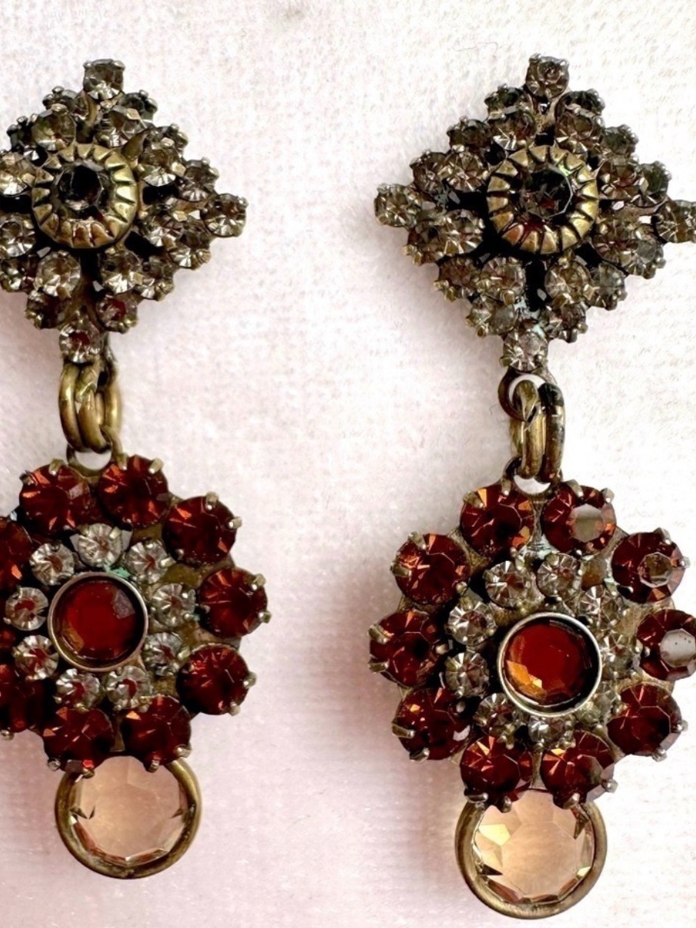 Vintage Sorrelli Smoky Topaz Crystal Earrings